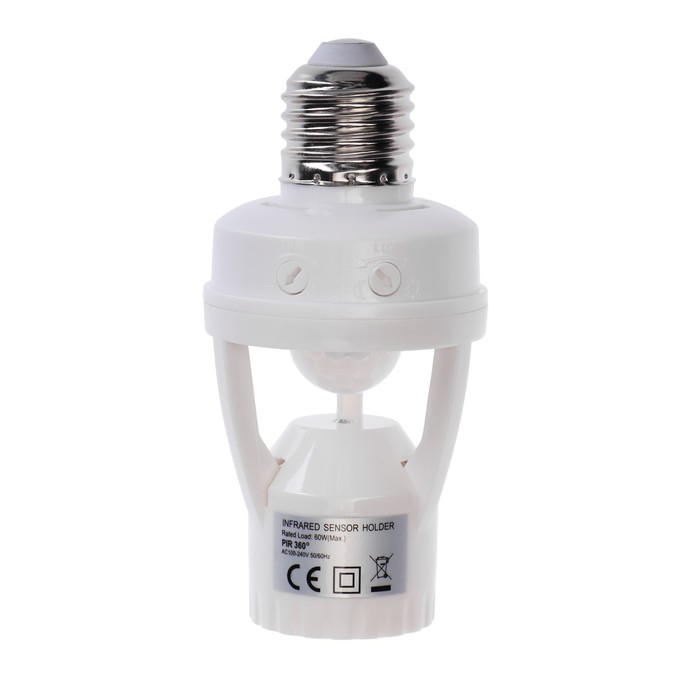 Патрон E27 с датчиком движения, 360 градусов, 6 метров, 110-240 В Патрон E27 с датчиком движения, 360 градусов, 6 метров, 110-240 В