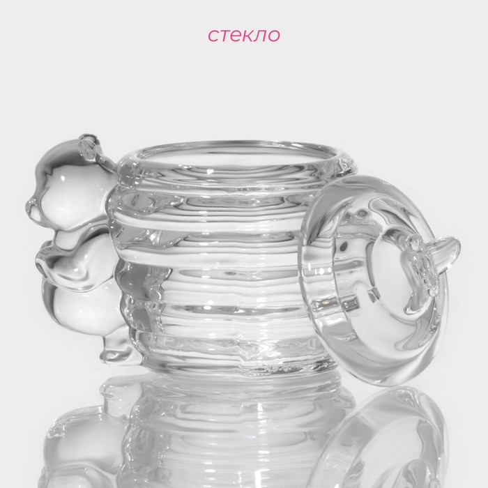 Баночка стеклянная для мёда и варенья «Медвежонок», 200 мл, 11,5×9,3 см Баночка стеклянная для мёда и варенья «Медвежонок», 200 мл, 11,5×9,3 см