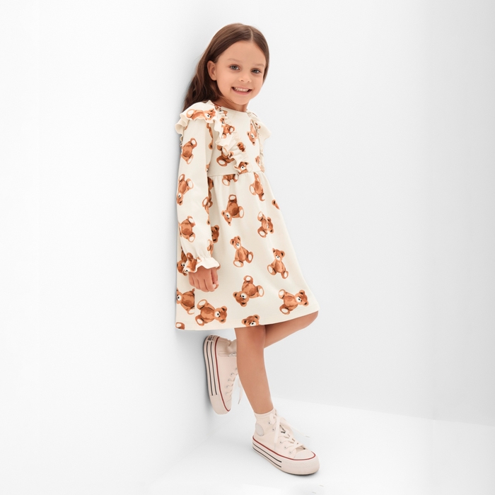 Платье детское с рюшами KAFTAN Платье детское с рюшами KAFTAN "Мишки" р.32 (110-116)