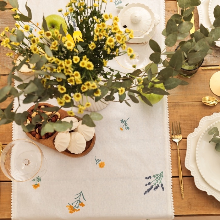 Дорожка Этель "Полевые цветочки" 40х146см, рогожка 176 г/м2, 100% хл