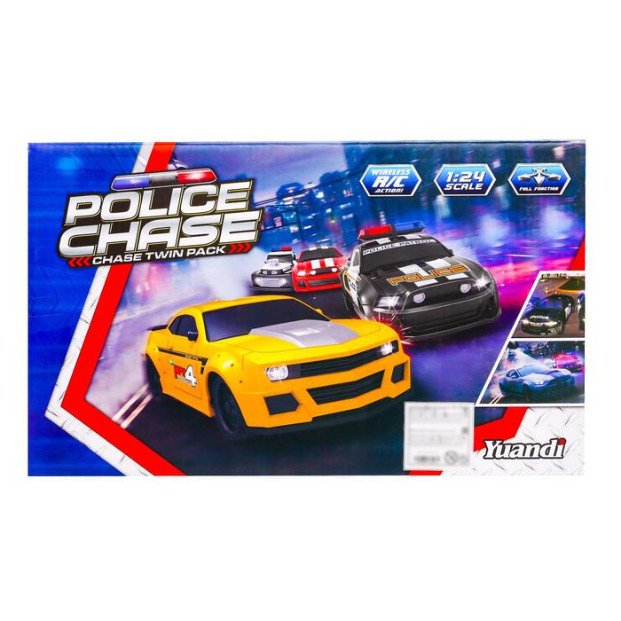 Набор машин радиоуправляемых &laquo;Полицейская погоня&raquo;, 2 шт., 1:24, работают от батареек