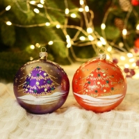 Шар "Ёлка с шарами" 9,5 см микс Шар "Ёлка с шарами" 9,5 см микс