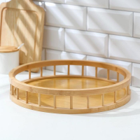 Поднос круглый Доляна Jungle, d=38 см, бамбук