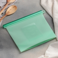 Силиконовый пакет zip lock Доляна, 21,5&times;18 см, 1,1 л, многофункциональный, герметичный, цвет бирюзовый