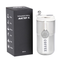 Термокружка, 450 мл, Coffee "Мастер К", сохраняет тепло до 6 ч, термометр Термокружка, 450 мл, Coffee "Мастер К", сохраняет тепло до 6 ч, термометр
