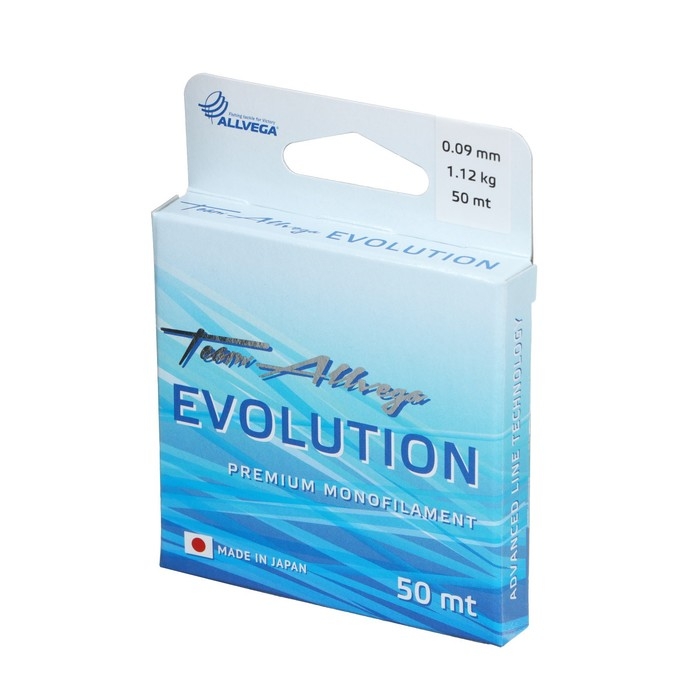 Леска монофильная ALLVEGA Evolution, диаметр 0.09 мм, тест 1.12 кг, 50 м, прозрачная Леска монофильная ALLVEGA Evolution, диаметр 0.09 мм, тест 1.12 кг, 50 м, прозрачная