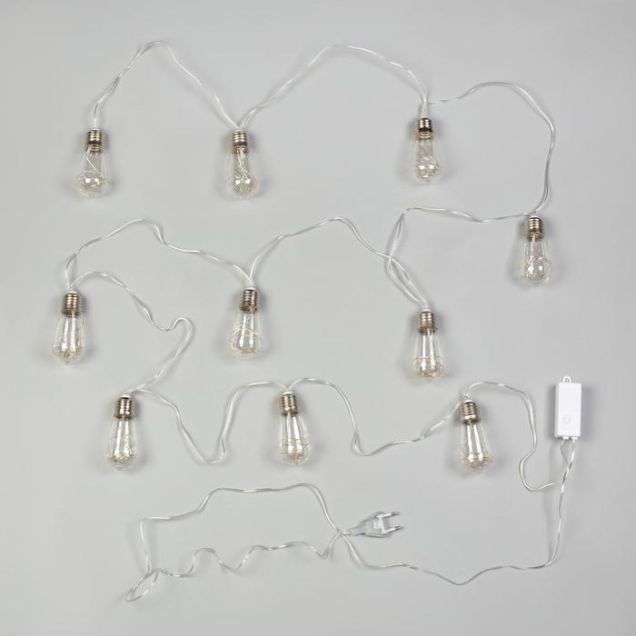 Гирлянда &laquo;Нить&raquo; 3 м с насадками &laquo;Лампа&raquo;, IP20, прозрачная нить, 80 LED, свечение белое, 8 режимов, 220 В