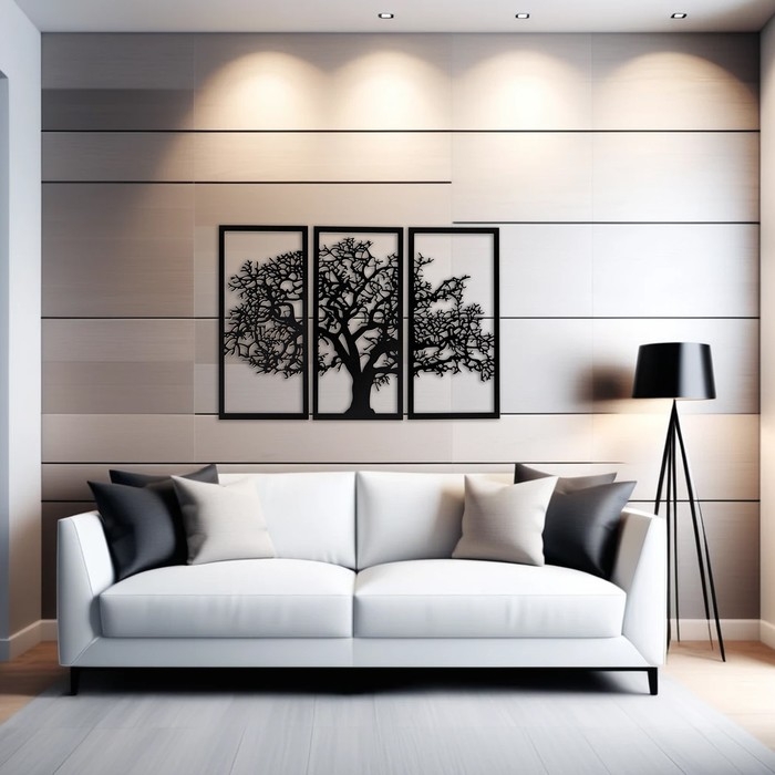 Декор настенный, панно для интерьера Декор настенный, панно для интерьера "Дерево", 3 модуля 57 х 27 см