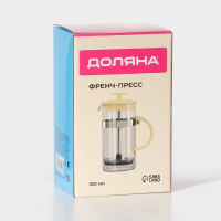 Чайник заварочный френч - пресс Доляна &laquo;Гарсон&raquo;, 350 мл, стекло, цвет молочный