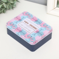 Шкатулка металл прямоугольная "Бабочки и цветы" 12,5х9,5х4,2 см Шкатулка металл прямоугольная "Бабочки и цветы" 12,5х9,5х4,2 см