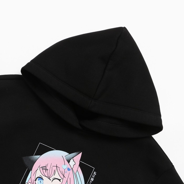 Толстовка для девочки, цвет черный, рост 116 см Толстовка для девочки, цвет черный, рост 116 см