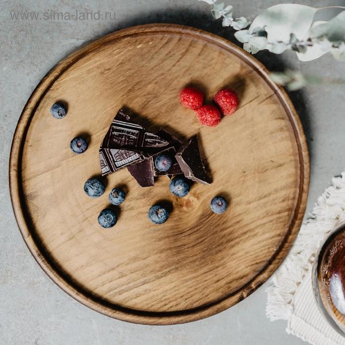 Поднос из натурального кедра Magistro, 35&times;2,8 см, цвет шоколадный