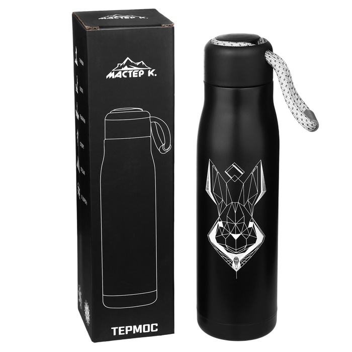 Термос, серия: Тraveller, Термос, серия: Тraveller, "Мастер К. Заяц", 600 мл, сохраняет тепло 10 ч, 26 х 7 см