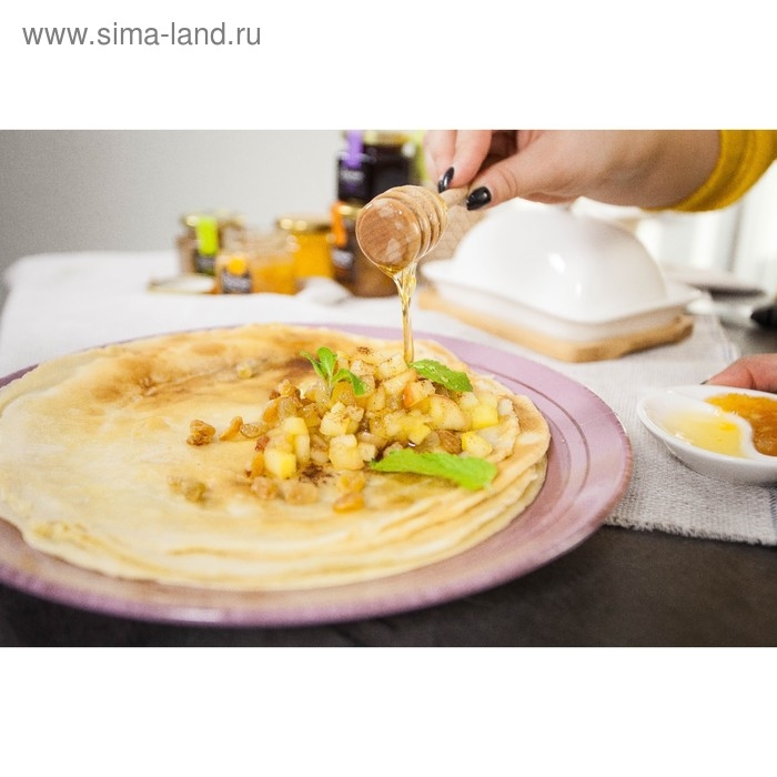 Ложка деревянная для меда из алтайской березы, 20 см