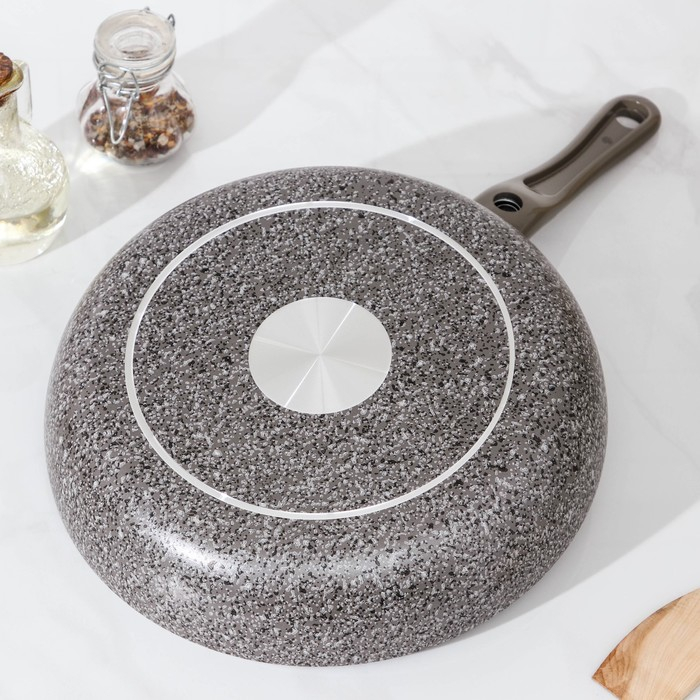 Сковорода Onyx, d=28 см, съёмная ручка, стеклянная крышка, антипригарное покрытие, цвет серый Сковорода Onyx, d=28 см, съёмная ручка, стеклянная крышка, антипригарное покрытие, цвет серый