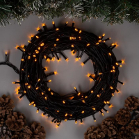 Гирлянда &laquo;Нить&raquo; 20 м, IP44, тёмная нить, 200 LED, свечение жёлтое, 8 режимов, 220 В