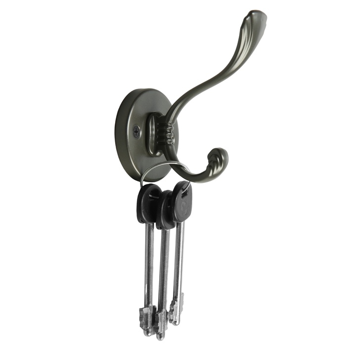 Крючок мебельный CAPPIO GRACE, двухрожковый, графит Крючок мебельный CAPPIO GRACE, двухрожковый, графит
