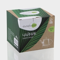 Чайник заварочный стеклянный с бамбуковой крышкой и металлическим фильтром BellaTenero &laquo;Бамбук&raquo;, 600 мл, 19&times;11,3&times;12,2 см