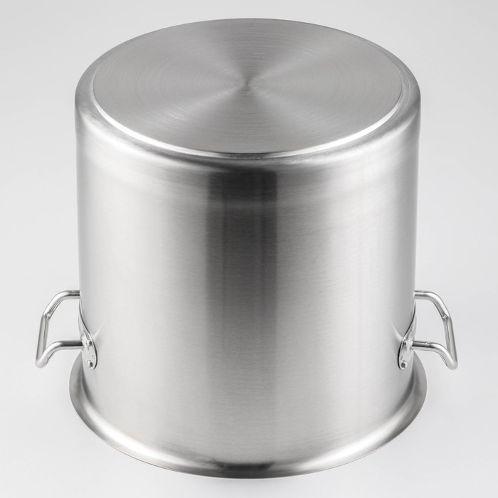 Кастрюля из нержавеющей стали Hanna Kn&ouml;vell HoReCa, 15 л, толщина 0,8 мм, 201 сталь, дно 3 мм, металлическая крышка, с теплораспределительным слоем, индукция