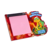 Магнит новогодний, змея, с блоком для записи "Удачи!" символ года, подкова Магнит новогодний, змея, с блоком для записи "Удачи!" символ года, подкова