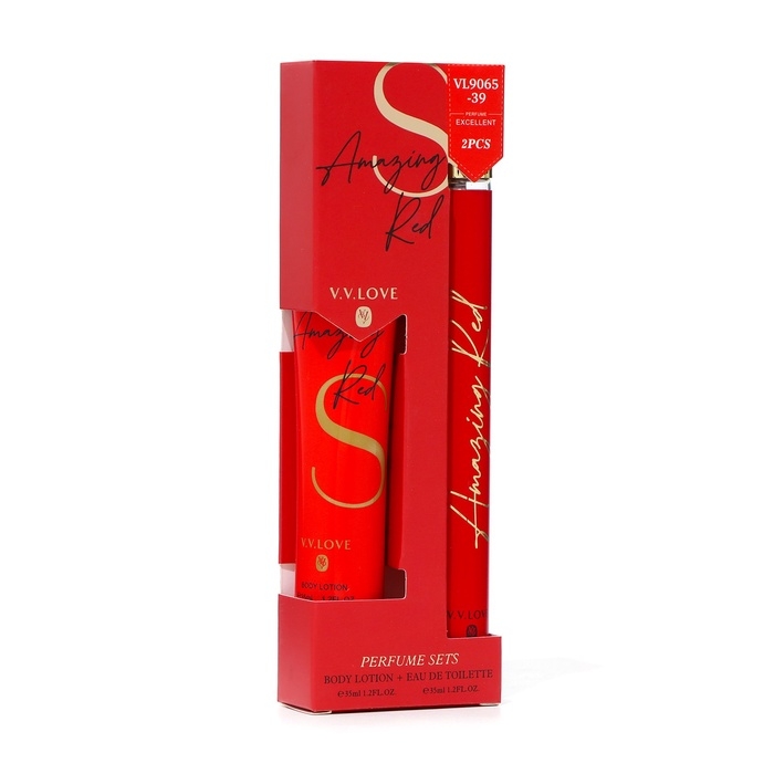 Парфюмерный набор женский Amazing red: Туалетная вода, 35мл + Лосьон для тела, 35мл