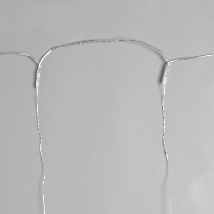 Гирлянда &laquo;Занавес&raquo; 2 &times; 2 м роса, IP20, серебристая нить, 300 LED, свечение белое, 12 В