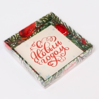 Кондитерская упаковка с PVC крышкой "С Новым годом", 16 х 16 х 3 см