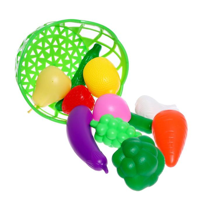 Набор продуктов «Фрукты и овощи в корзине», 11 предметов, МИКС Набор продуктов «Фрукты и овощи в корзине», 11 предметов, МИКС