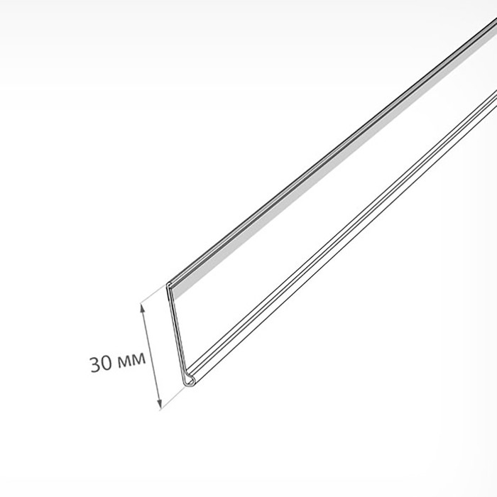 Ценникодержатель полочный самоклеящийся DBR30, 125×0,3×3 см, цвет прозрачный Ценникодержатель полочный самоклеящийся DBR30, 125×0,3×3 см, цвет прозрачный