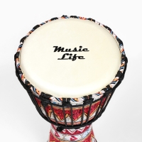 Барабан Джембе Красный орнамент, 38 х 21 см Барабан Джембе Красный орнамент, 38 х 21 см