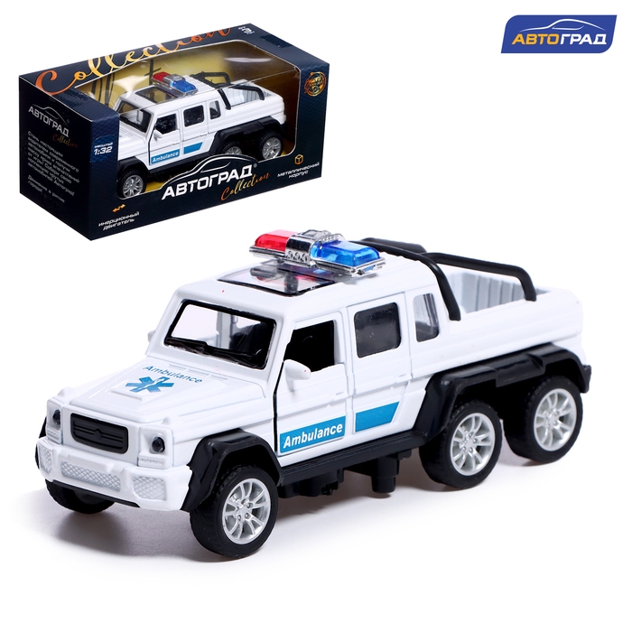 Машина металлическая &laquo;Джип 6X6 спецслужбы&raquo;, 1:32, инерция, цвет белый