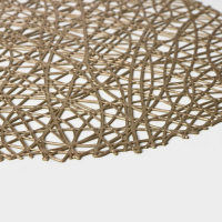 Салфетки сервировочные на стол Доляна &laquo;Паутинка&raquo;, d=38 см, 4 шт, цвет золотой