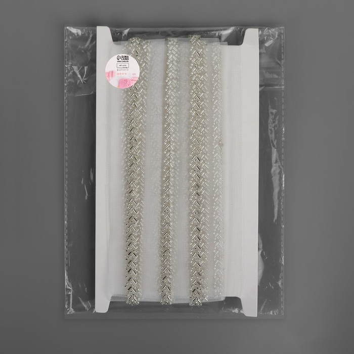 Тесьма декоративная с бисером, 35 мм, 4,5 ± 0,5 м, цвет белый Тесьма декоративная с бисером, 35 мм, 4,5 ± 0,5 м, цвет белый