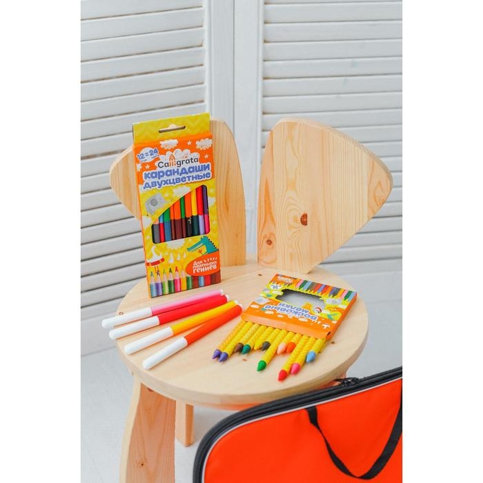 Карандаши восковые 12 цветов, 93 х 8 мм, Calligrata, в картонной коробе Карандаши восковые 12 цветов, 93 х 8 мм, Calligrata, в картонной коробе