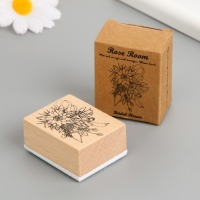 Печать дерево, резина "Букет с лентой" 5х4х2,5 см Печать дерево, резина "Букет с лентой" 5х4х2,5 см