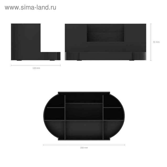 Подставка-органайзер для канцелярии ErichKrause Подставка-органайзер для канцелярии ErichKrause "Виктория" без наполнения, чёрная
