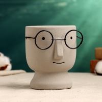 Кашпо "Горшок который выжил" 12х10х10см, серое Кашпо "Горшок который выжил" 12х10х10см, серое