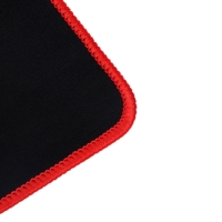 Коврик для мыши, игровой, 25x21x0,15 см, оверлок, чёрно-красный Коврик для мыши, игровой, 25x21x0,15 см, оверлок, чёрно-красный