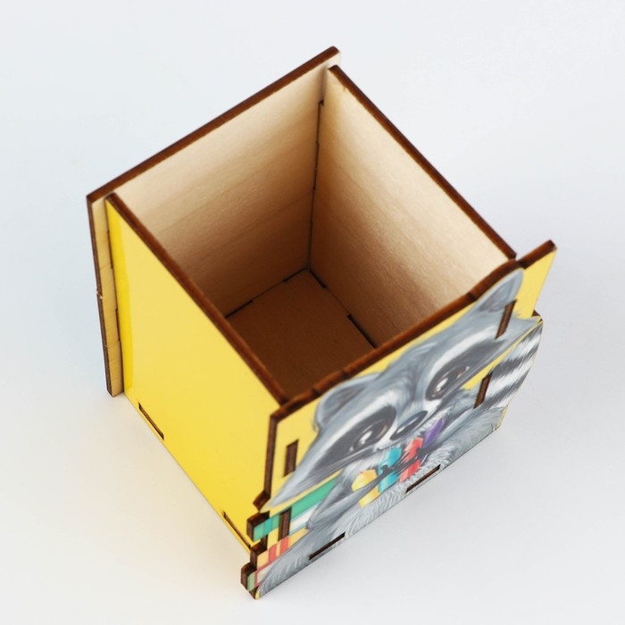 Органайзер для канцелярии &laquo;Милый енотик&raquo;, размер в собранном виде 7.5 х 6.5 х 9.4 см