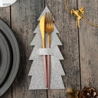 Новый год. Конверт для столовых предметов &laquo;Елка&raquo; 11х25 см, 100% п/э, фетр