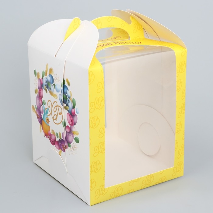 Коробка под торт, кондитерская упаковка, «Пасха», 15 х 15 х 18 см Коробка под торт, кондитерская упаковка, «Пасха», 15 х 15 х 18 см