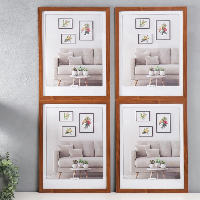 Набор фоторамок МДФ Набор фоторамок МДФ "OfficeSpace" 30х40 см, 4 шт, итальянский орех (пластиковый экран)