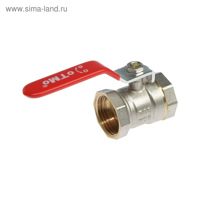 Кран шаровой OTMO, внутренняя/внутренняя резьба 1 Кран шаровой OTMO, внутренняя/внутренняя резьба 1", ручка, никелированная латунь