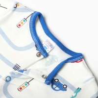 Комбинезон детский, цвет белый/машинки, рост 74