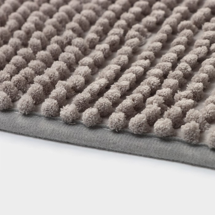 Коврик для ванной Доляна «Букли», 40×60 см, цвет серый Коврик для ванной Доляна «Букли», 40×60 см, цвет серый