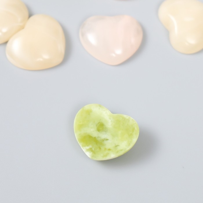 Декор для творчества пластик "Каменные сердечки" набор 10 шт МИКС 2х1,7х0,6 см