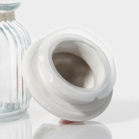 Банка стеклянная для хранения сыпучих продуктов Доляна &laquo;Клубника&raquo;, 600 мл, 11&times;15 см, с керамической крышкой