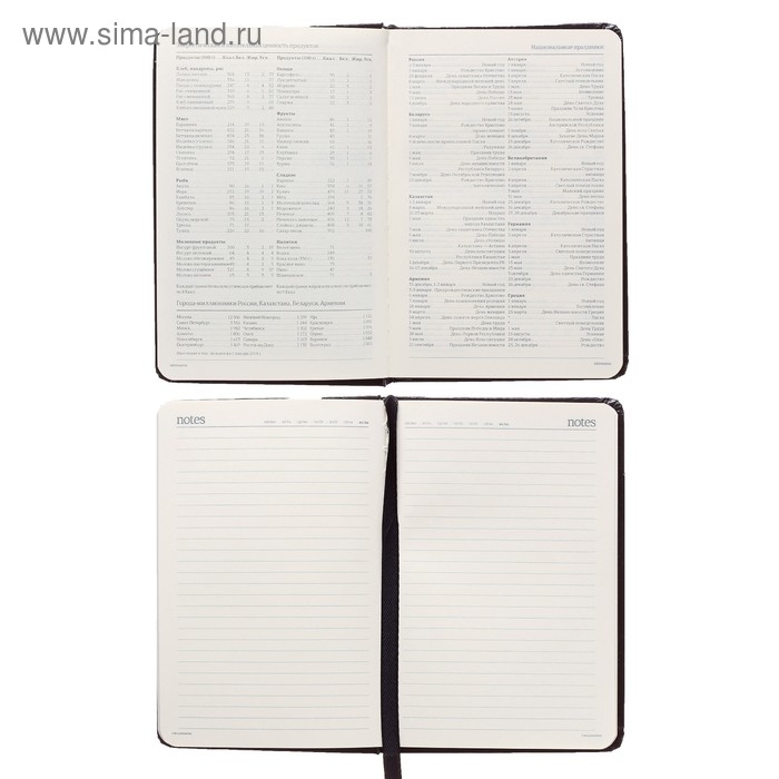 Ежедневник недатированный А6 (87 х 131 мм), 100 листов Megapolis, твёрдая обложка, искусственная кожа, чёрный