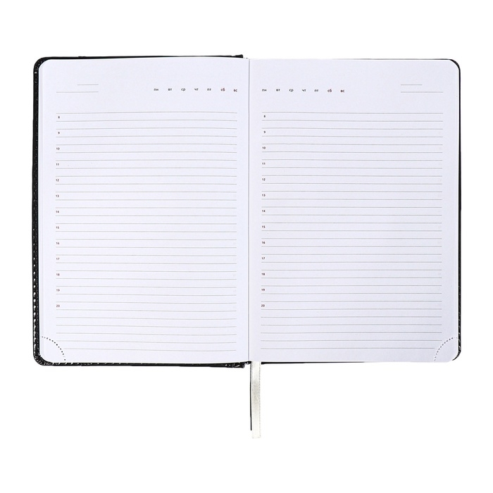 Ежедневник недатированный, A5, 136 листов, кожзам, deVENTE. Prestige,твердая обложка с поролоном, карман, перфорация, ляссе, блок 70%, черный