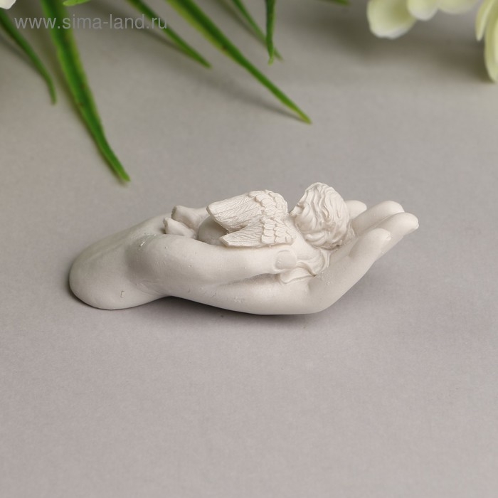 Сувенир полистоун Сувенир полистоун "Белоснежный ангелочек спит на ладони" 2,5х7,5х3 см